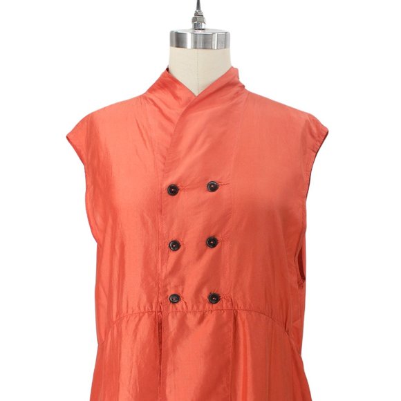 J Morgan Puett Shack Incorporated 100% Silk Empire Dress Vest Duster Long Size M - Picture 2 of 16